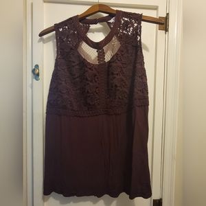 Maroon 3x lace tank Maurices